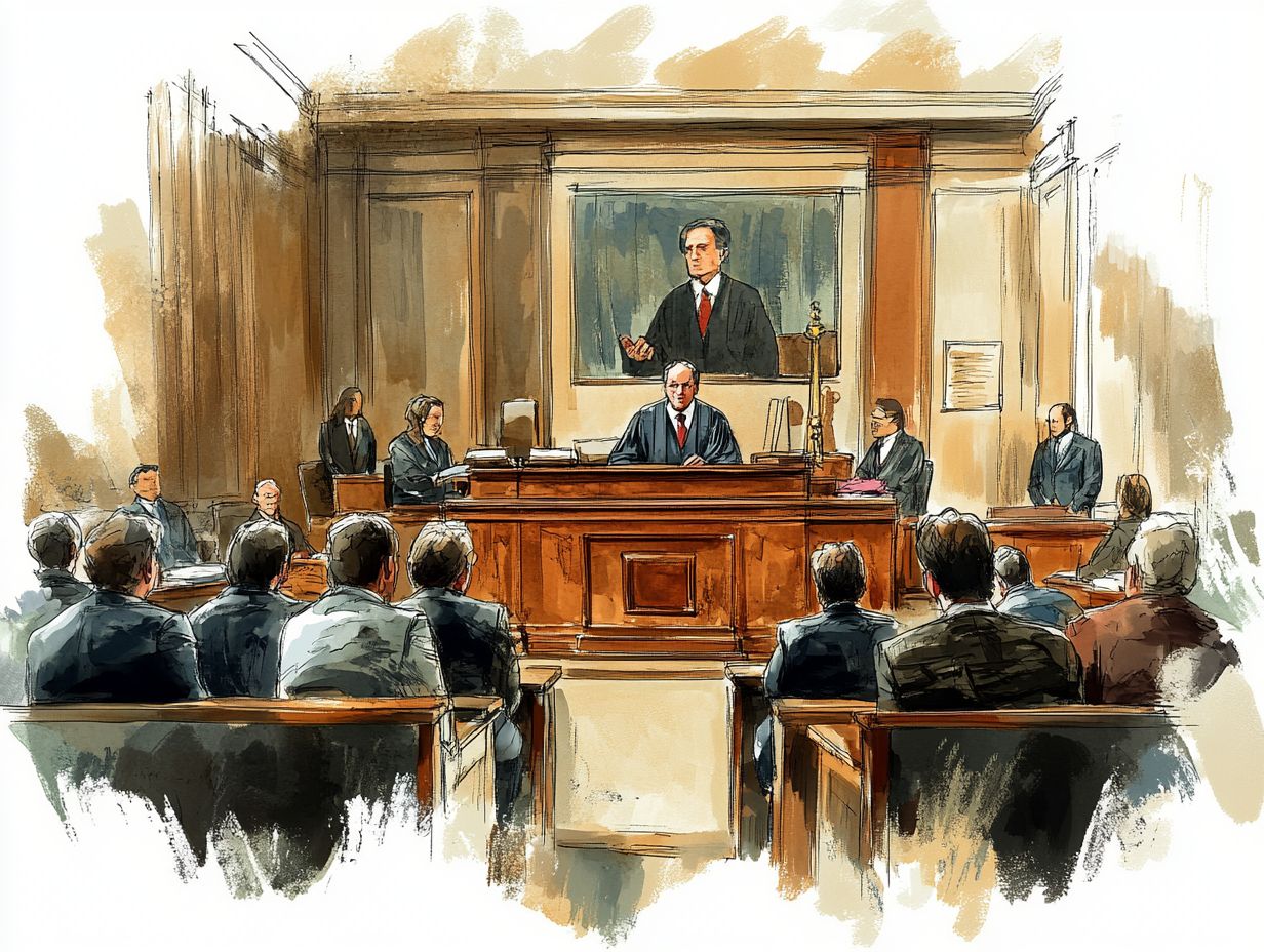 Illustration showing the importance of public trials in the justice system