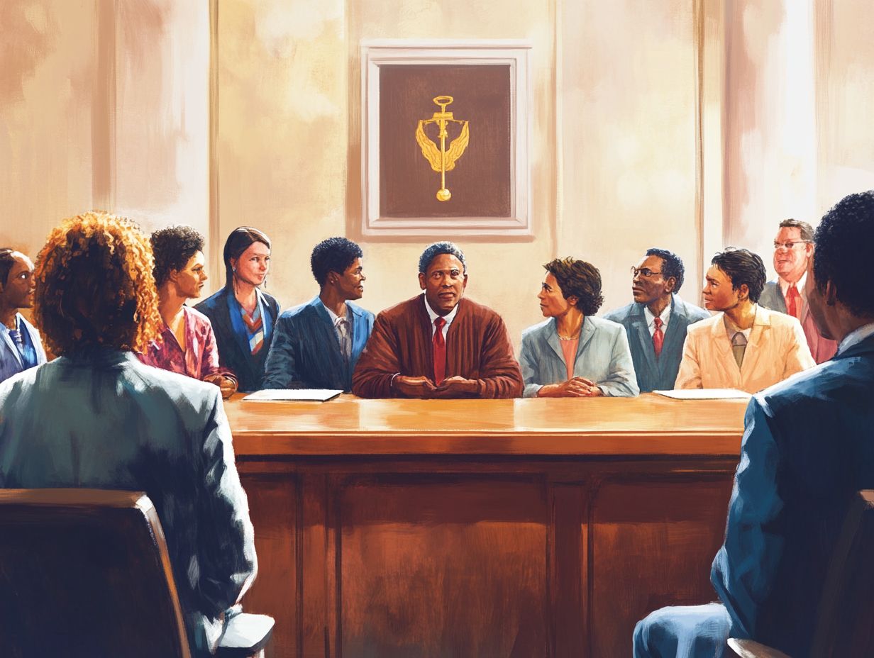 Image depicting frequently asked questions about jury composition