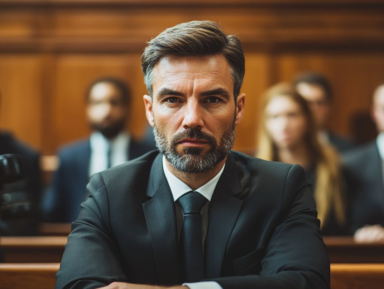 A courtroom scene illustrating reasonable doubt in court cases