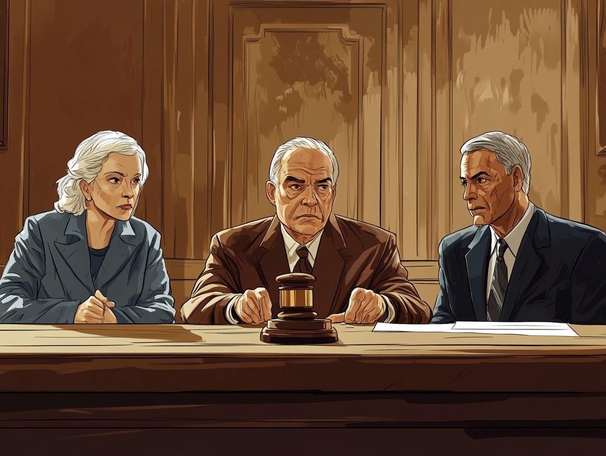 Illustration depicting witness rights in criminal cases