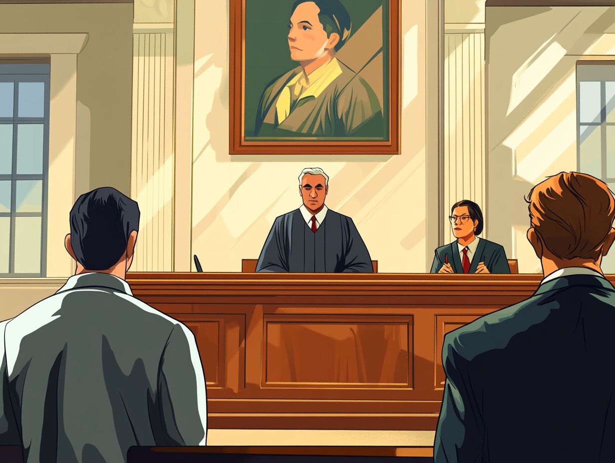 Illustration depicting the purpose of an arraignment.