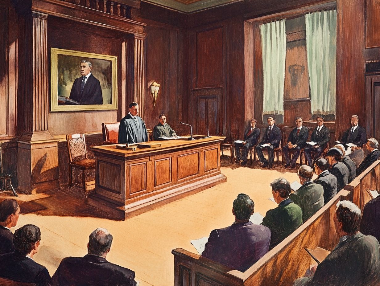 Image depicting possible outcomes of a court hearing